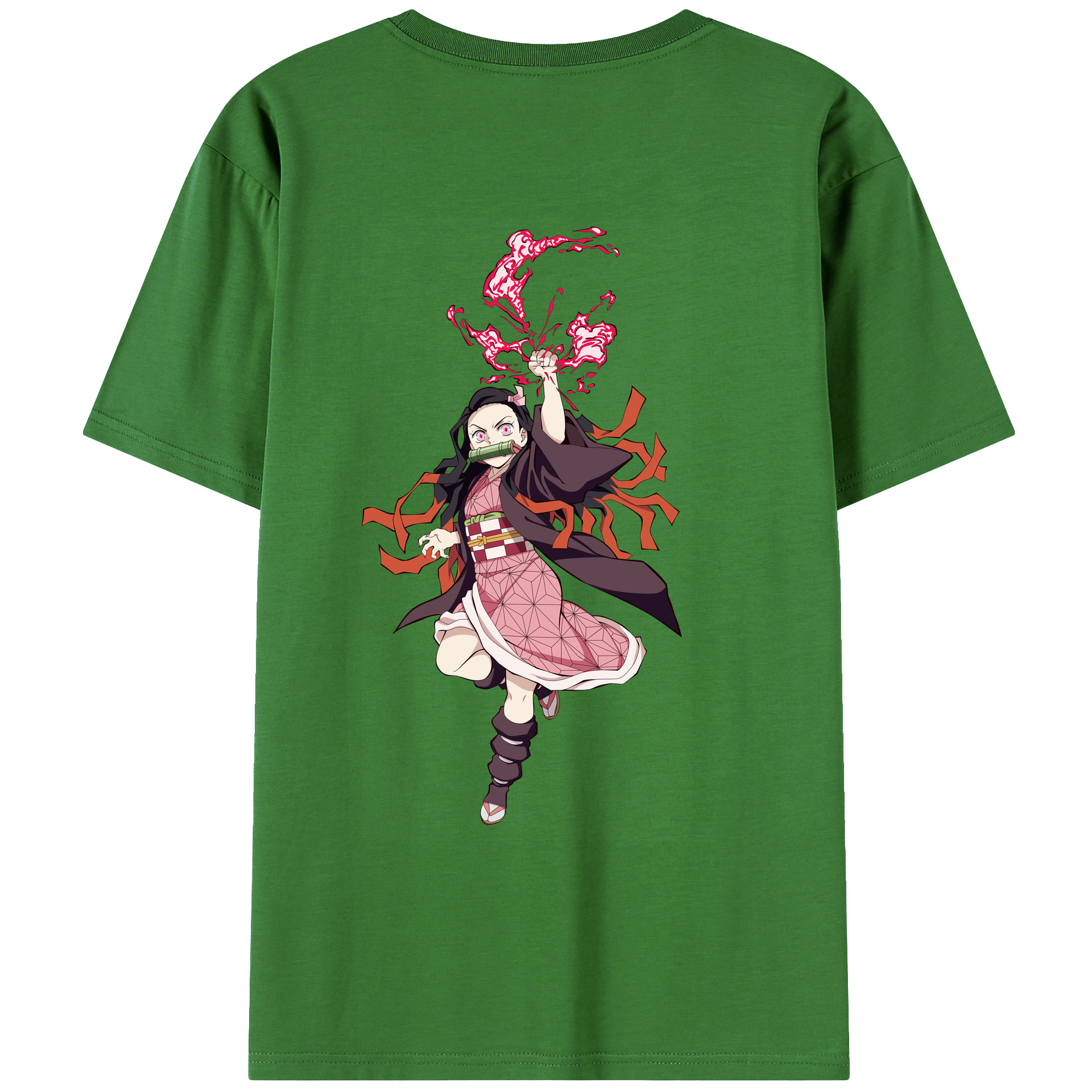 （画像用） 鬼滅の刃（きめつのやいば）竈門 禰󠄀豆子／かまど ねずこ Kamado Nezuko レディース半袖Tシャツ(バックプリント)